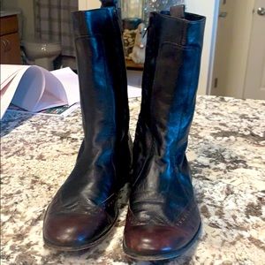 Burberry Vintage Leather Mid-Calf Boots Size 10
